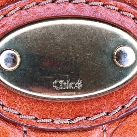 Chloe Vintage Quilted Bay Large Leather Bag in Whiskey Orange - Picture 9 of 15